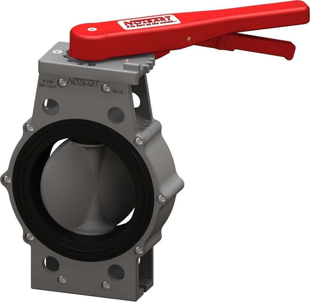 Nozbart PVC Yüksek Mukavemetli Kelebek Vana 250mm