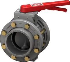 Nozbart PVC Yüksek Mukavemetli Flanş, Kole ve Cıvatalı Kelebek Vana 125mm